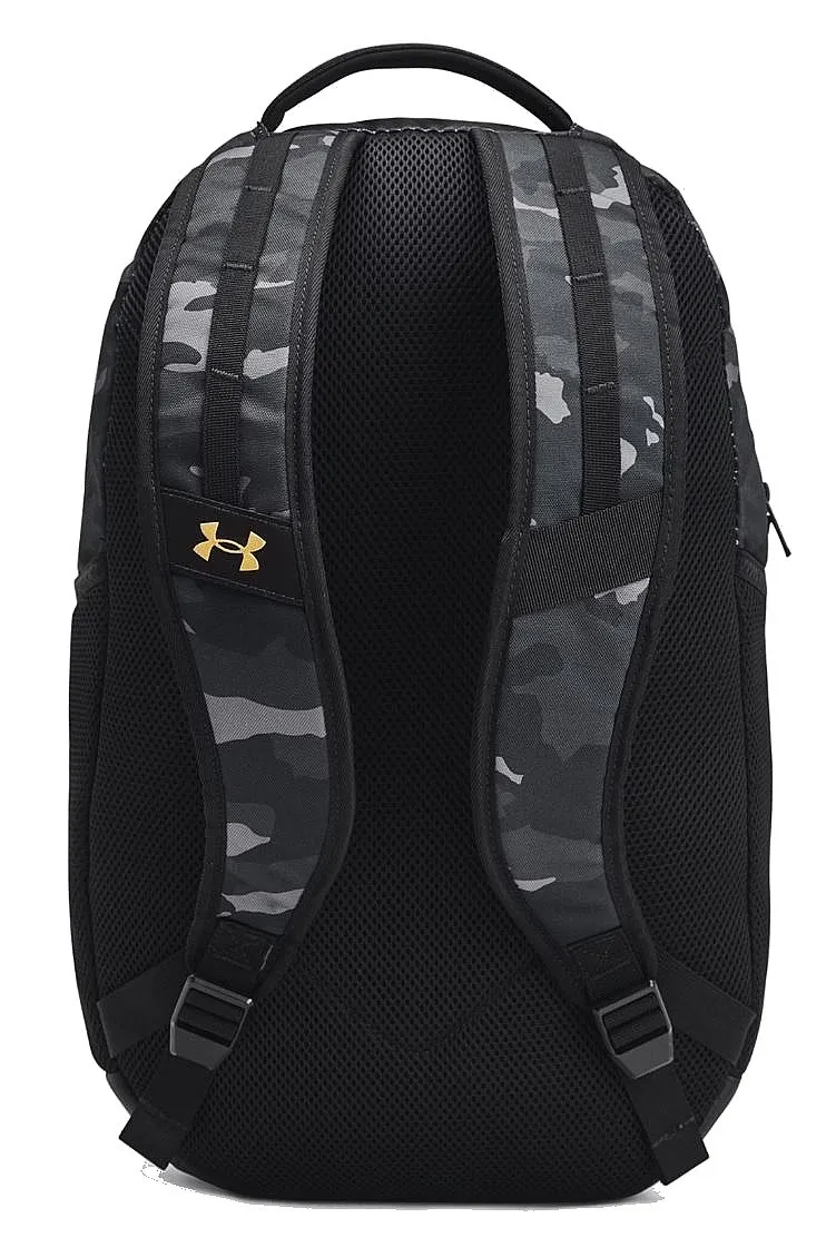 MOCHILA UNDER ARMOUR HUSTLE 6.0  BLACK/METALLIC GOLD