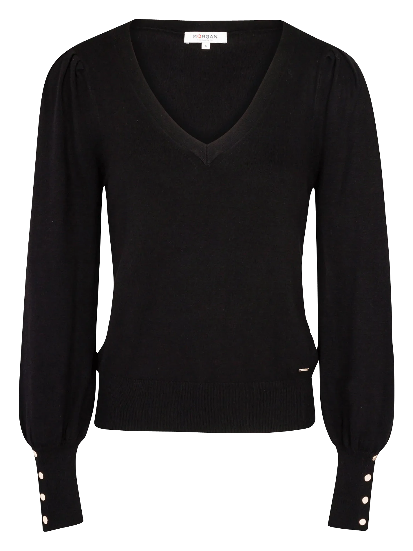 MORGAN MOTEUR  JERSEY DE MEZCLA CON CUELLO EN V EN NEGRO