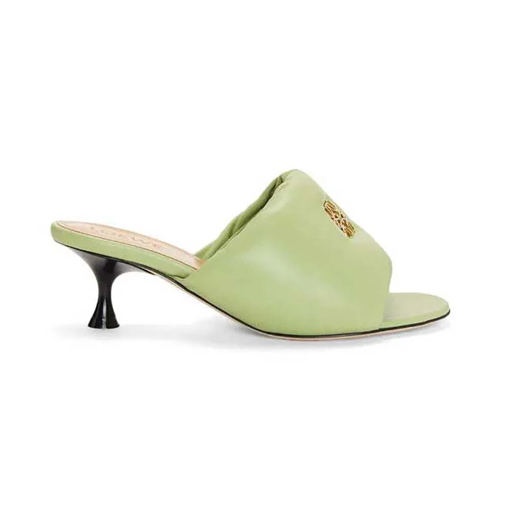 MULE LOEWE MUJER ANAGRAM ACOLCHADO EN PIEL DE CORDEROVERDE