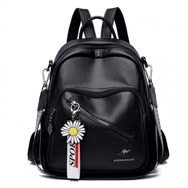 MULTIFUNCTIONAL DIAGONAL ZIPPER SATCHEL BAGS CASUAL DAYPACK NURSE BAG WORK PU LEATHER COLLEGE BACKPACK