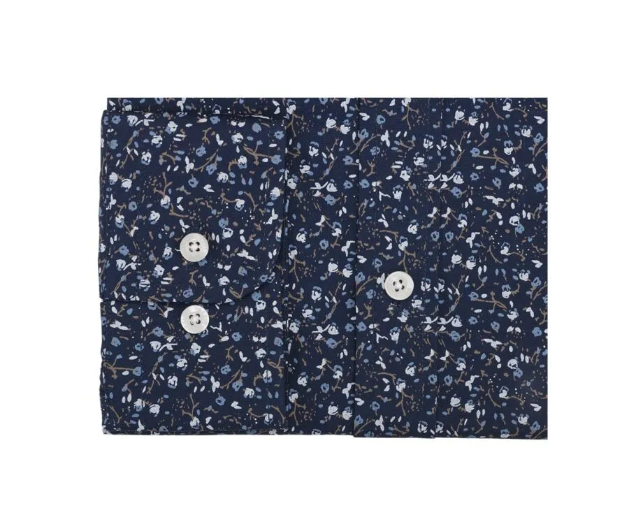 NAVY SHIRT WITH BLUE PATTERN PRINT  MÉDÉRIC