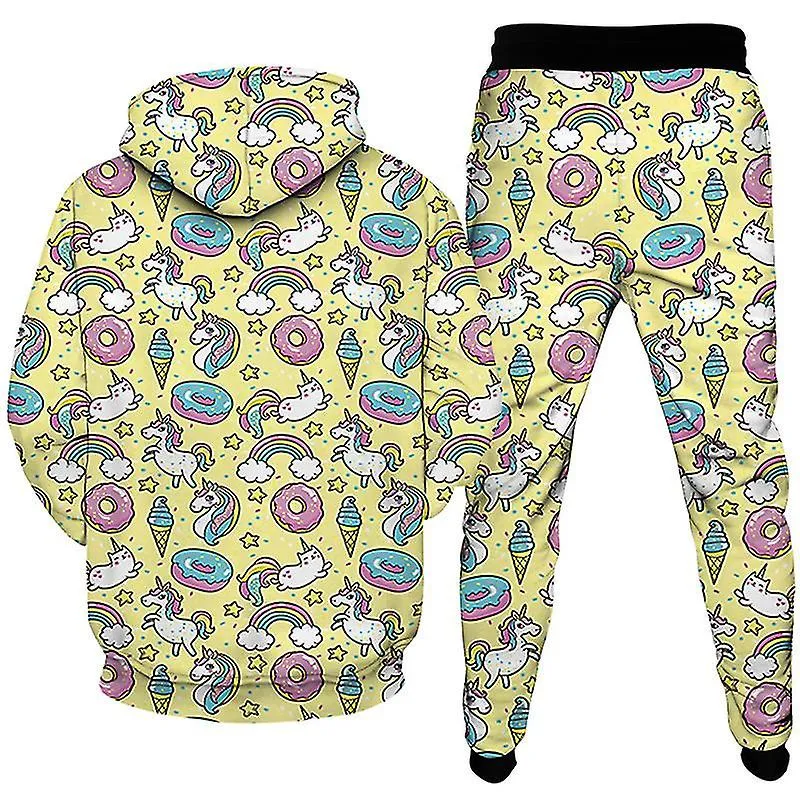 New Doughnut Printed Hoodie Suit for Adults