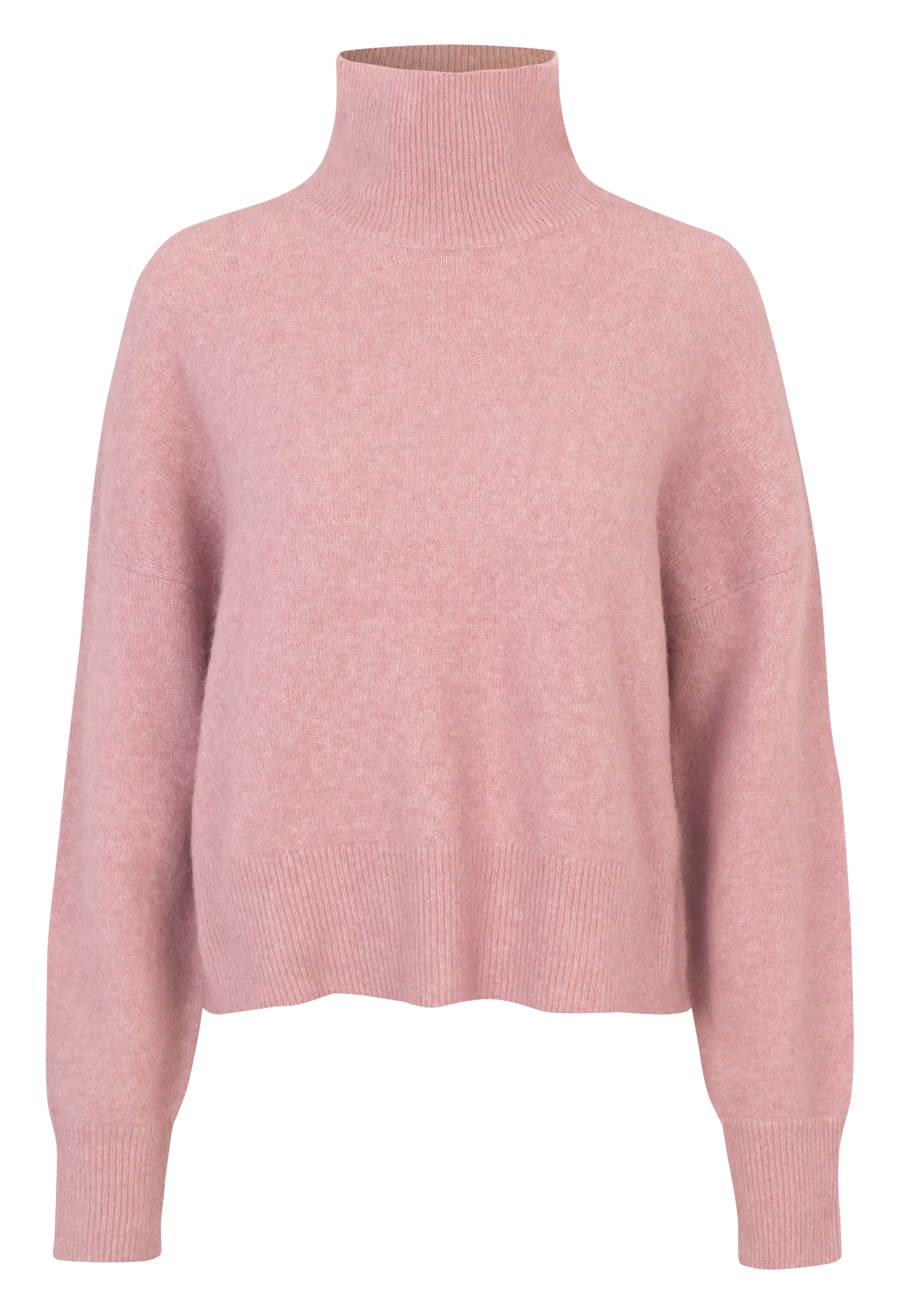 NOLA  JERSEY DE MEZCLA DE ALPACA Y LANA MERINA CON CUELLO ALTO EN ROSA