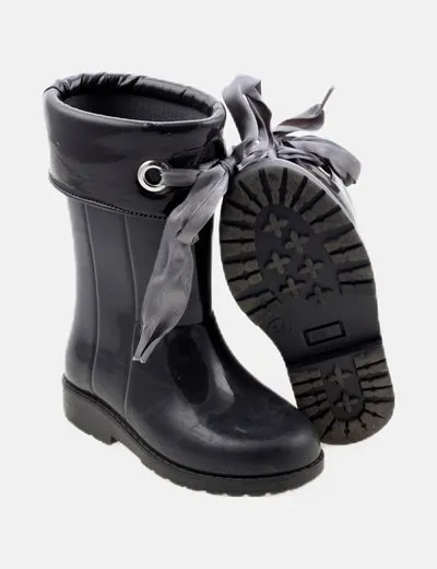 NoName Bota de agua gris marengo detalle lazo
