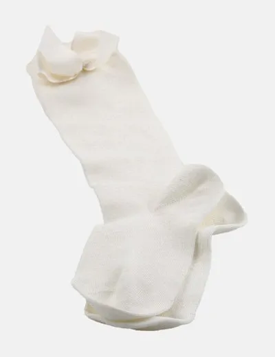 NoName Calcetín beige detalle lazo