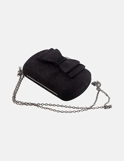 NoName Clutch negro detalle lazo
