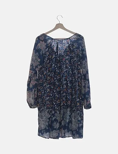 NoName Vestido azul étnico