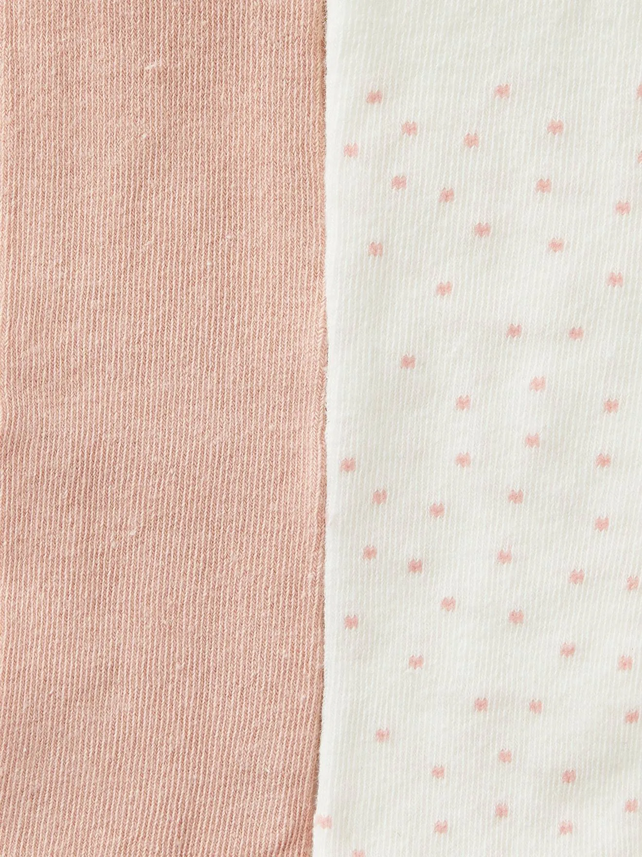 Pack de 2 pares de leotardos con lunares/lisos para bebé niña