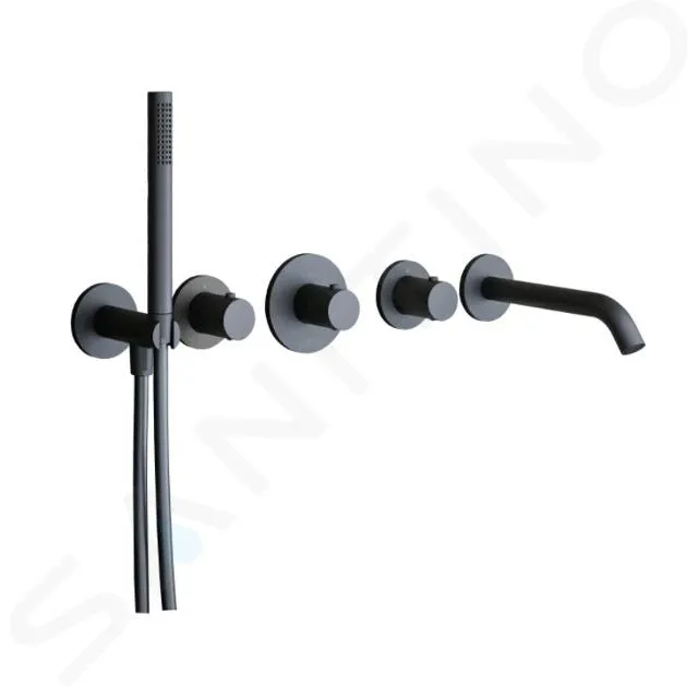 PAFFONI MODULAR BOX  GRIFO EMPOTRADO TERMOSTáTICO, PARA 2 DISPOSITIVOS, NEGRO MATE MDE001NO