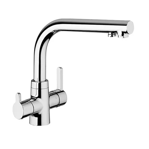 PAINI MEZCLADOR MONOMANDO FREGADERO 3 VÍAS CON CAÑO TUBULAR