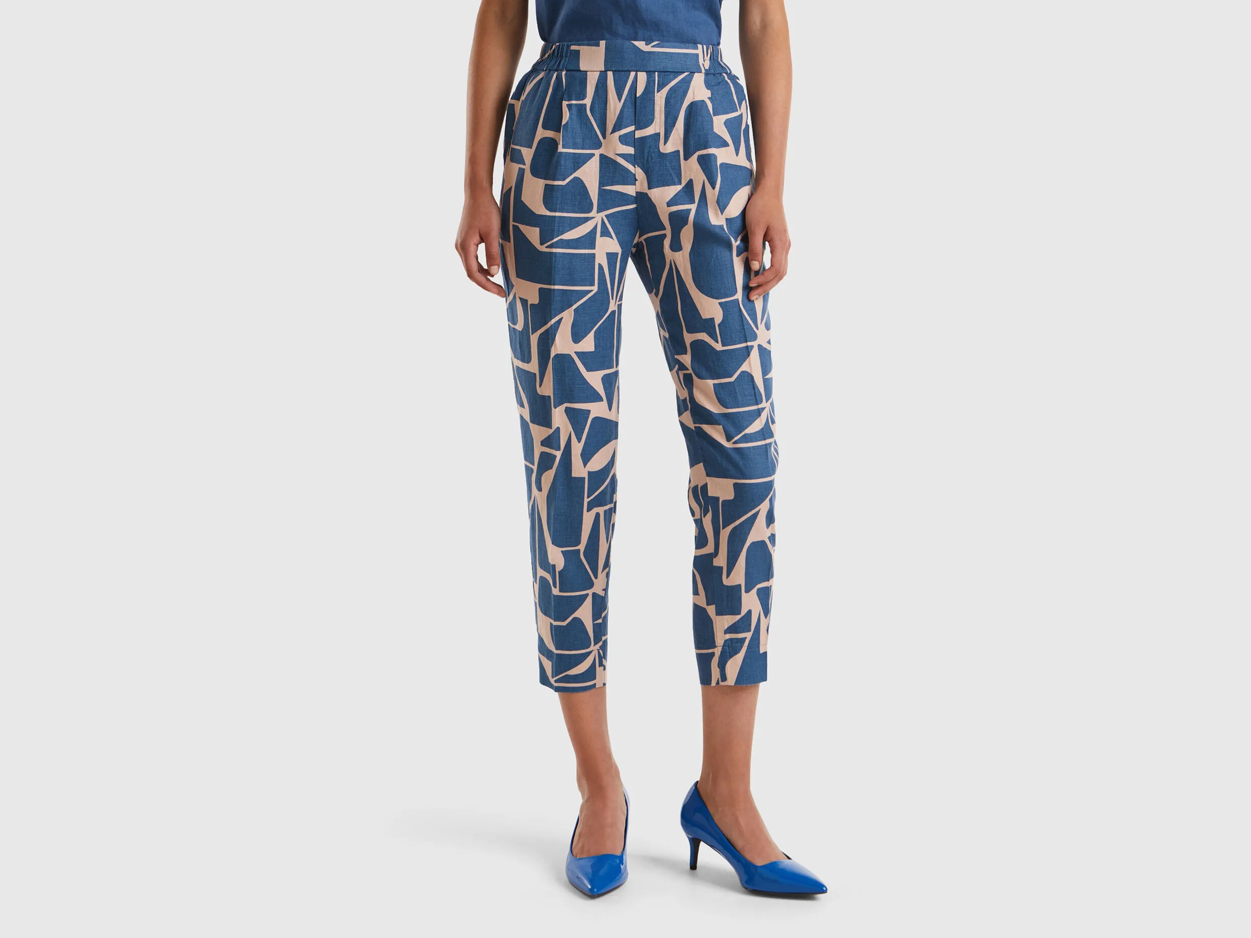 Pantalón de lino estampado