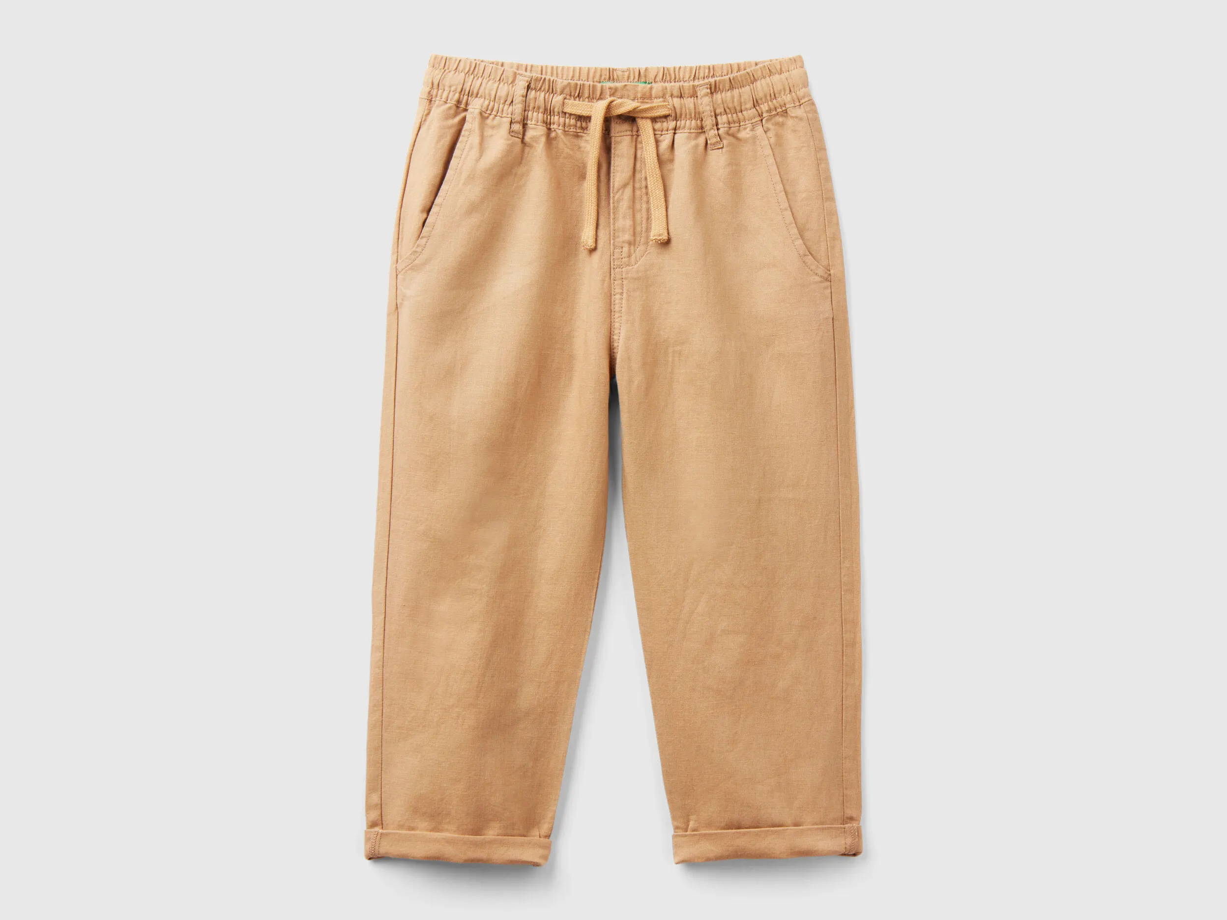Pantalón de lino mixto con cordón