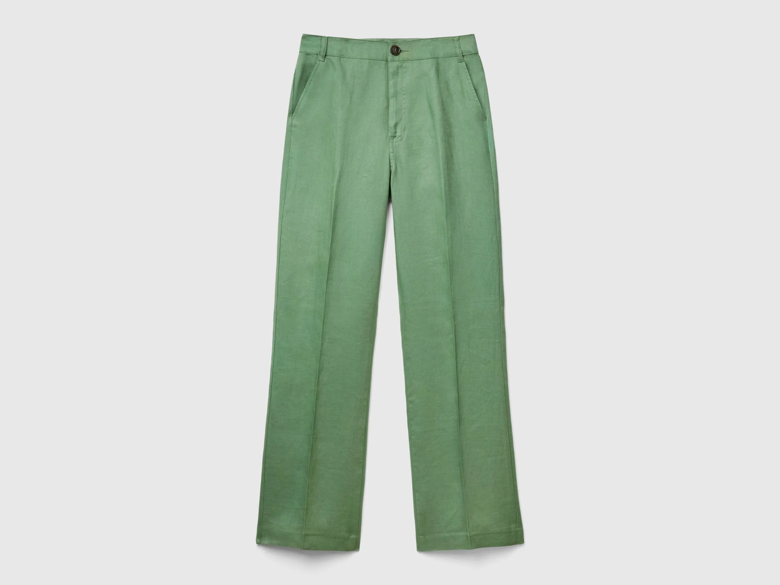 Pantalón recto de puro lino