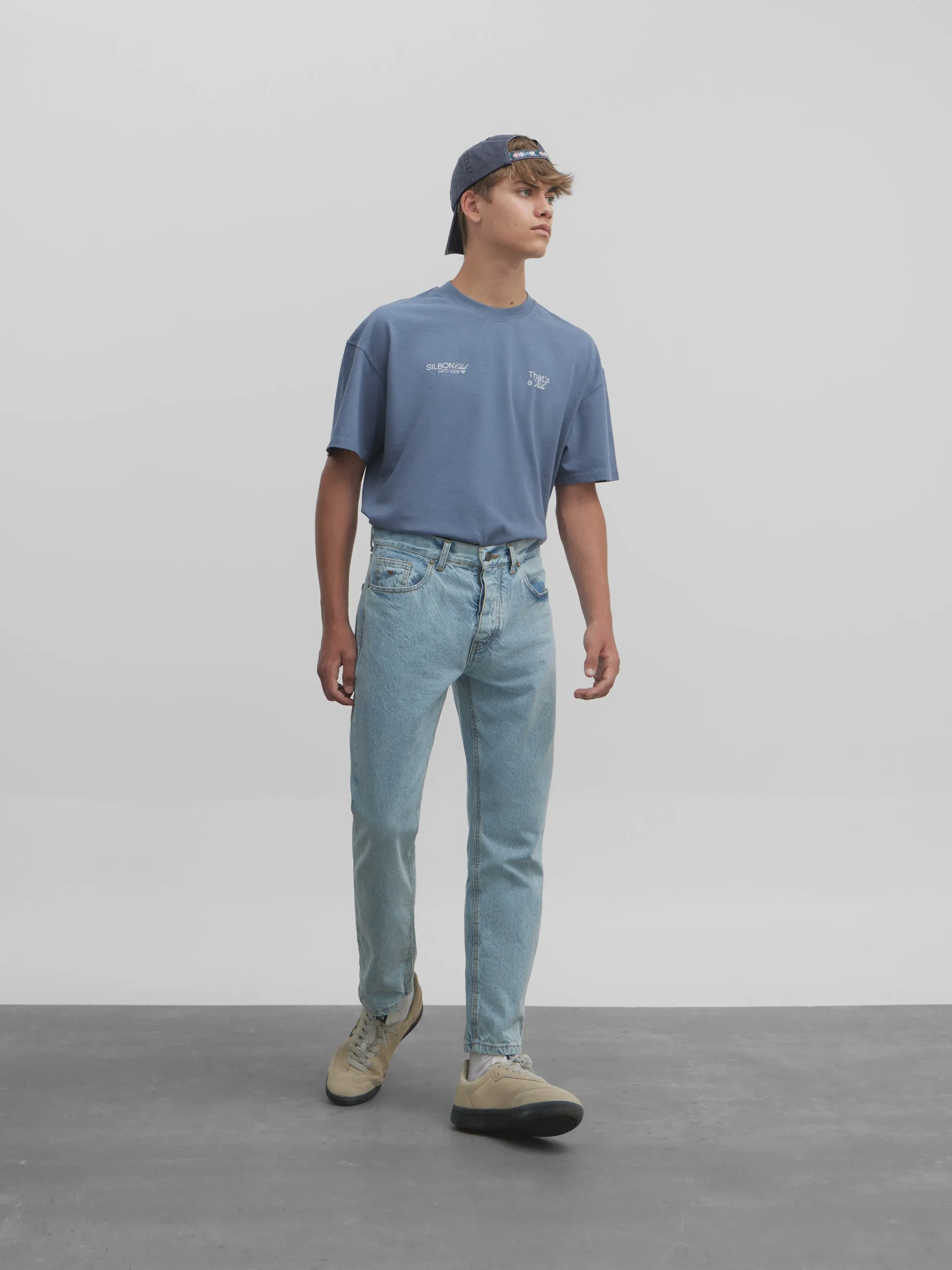 Pantalon sport denim cropped azul