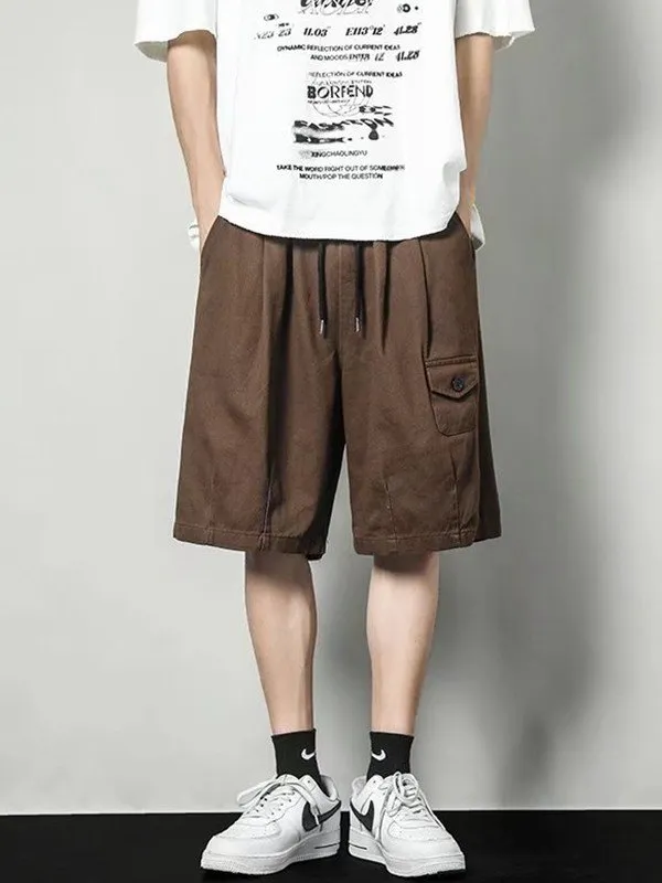 Pantalones cortos de pierna recta hasta la rodilla para hombre