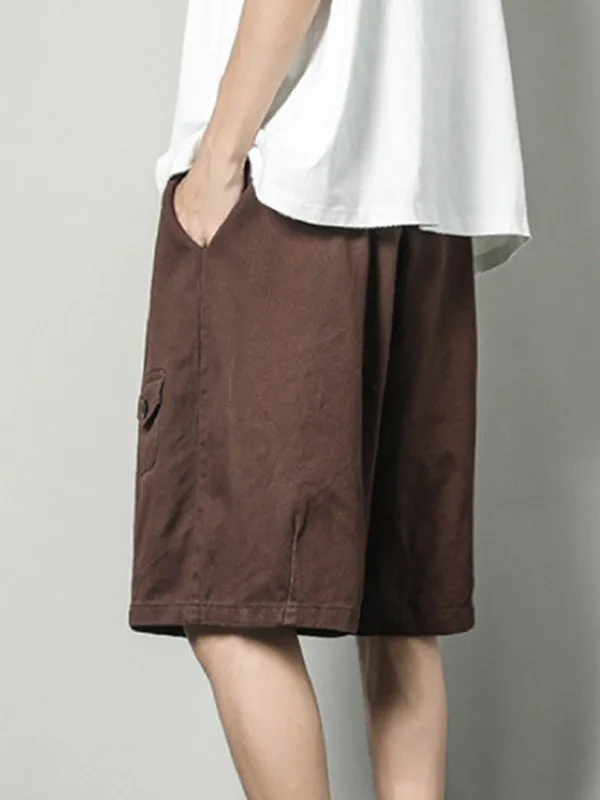 Pantalones cortos de pierna recta hasta la rodilla para hombre