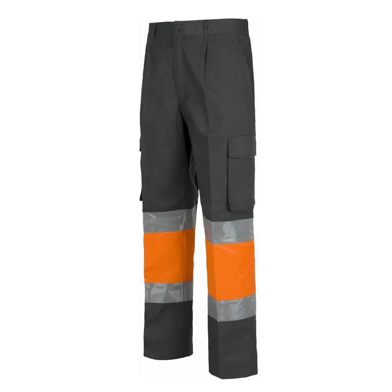 Pantalón bicolor alta visibilidad elástico en cintura