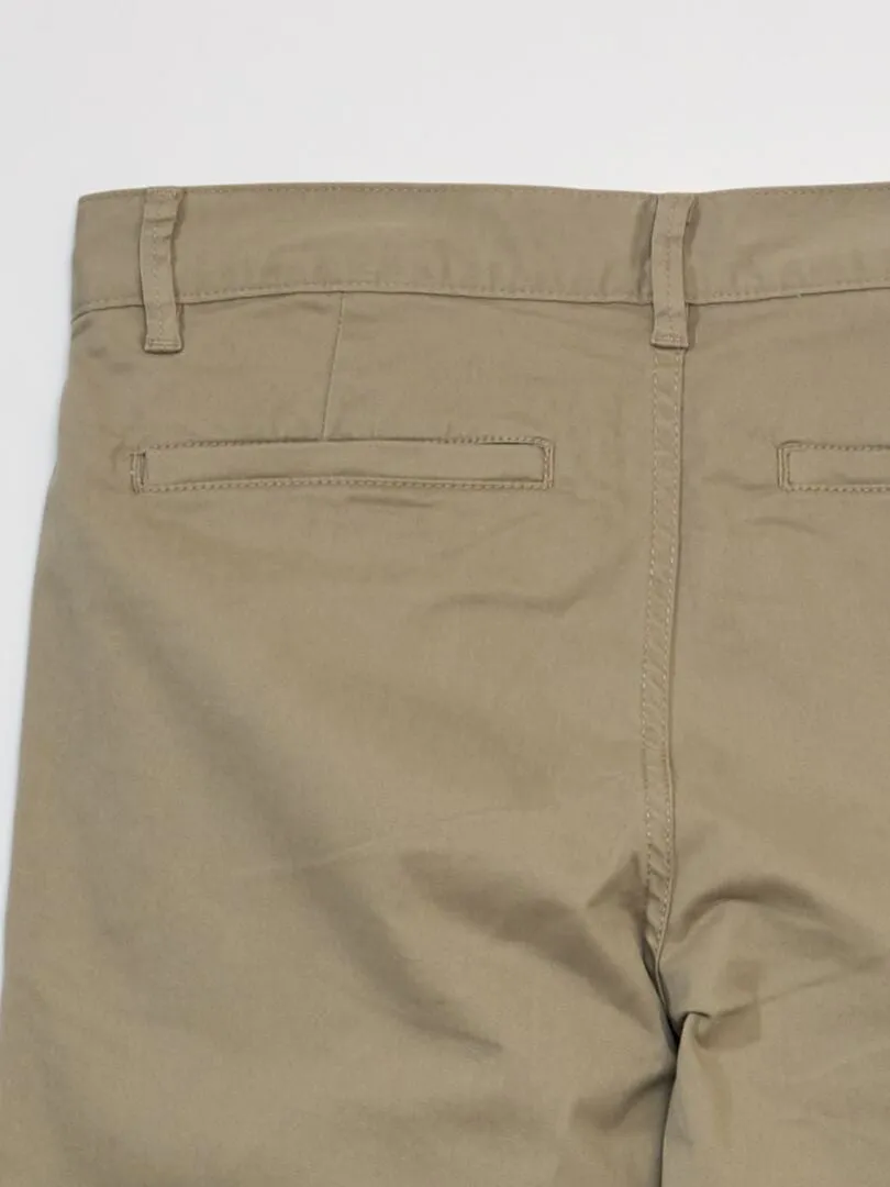 PANTALóN CHINO DE ALGODóN ELáSTICO L34  BEIGE