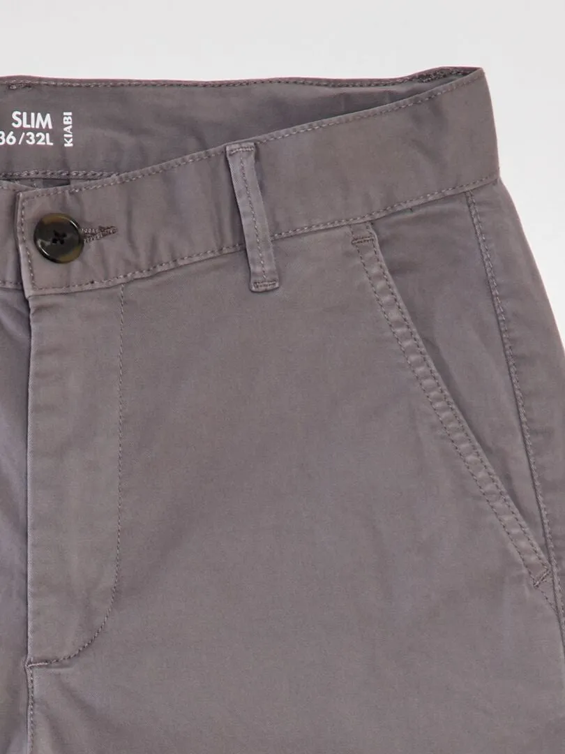 PANTALóN CHINO SLIM  GRIS
