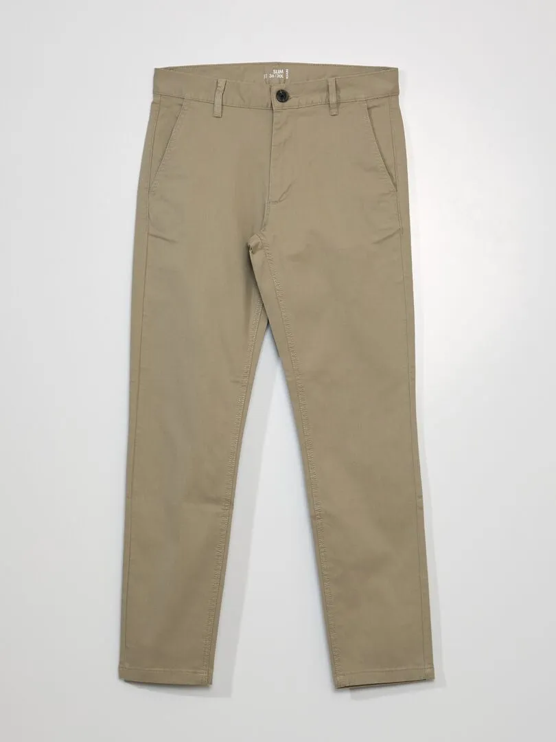 PANTALóN CHINO SLIM L30  BEIGE