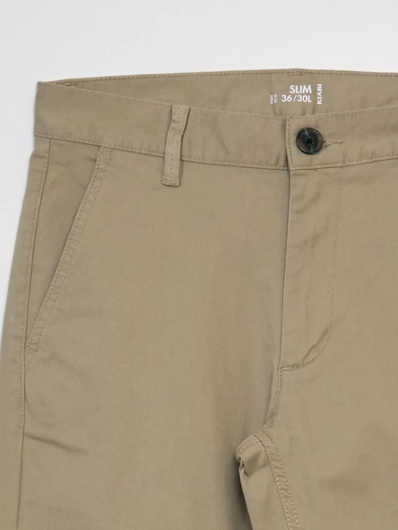 PANTALóN CHINO SLIM L30  BEIGE