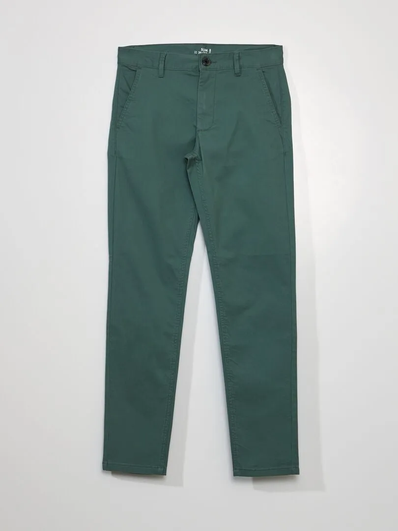 PANTALóN CHINO SLIM  VERDE