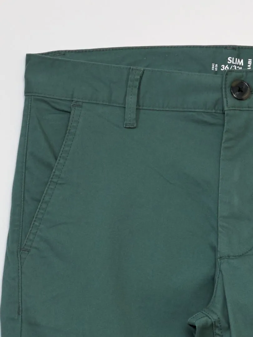 PANTALóN CHINO SLIM  VERDE