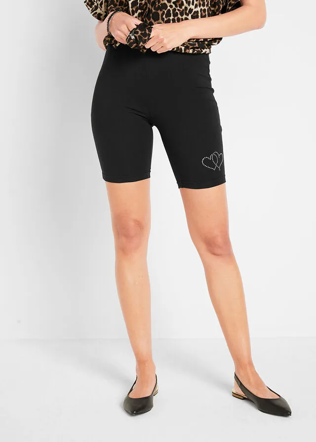 Pantalón ciclista con aplicaciones Negro