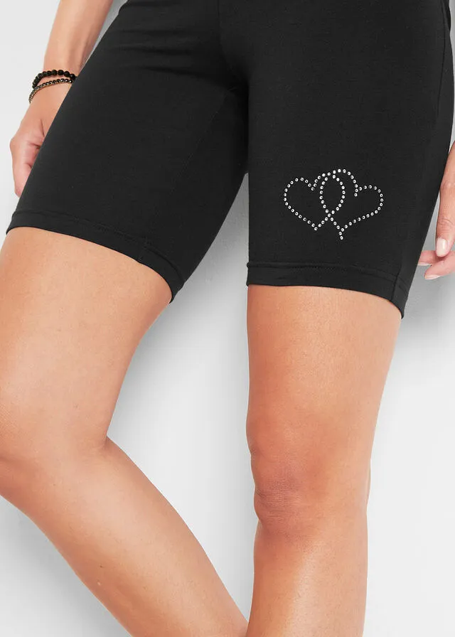 Pantalón ciclista con aplicaciones Negro