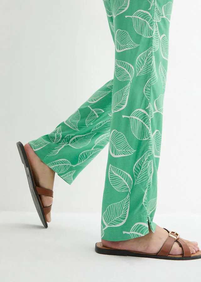 PANTALóN CON CINTURA ELáSTICA NEGROBLANCO ESTAMPADO