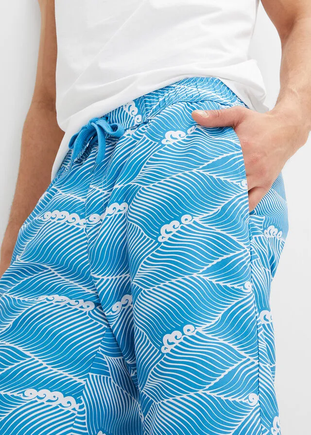 Pantalón corto Azul mediterráneo con estampado gráfico