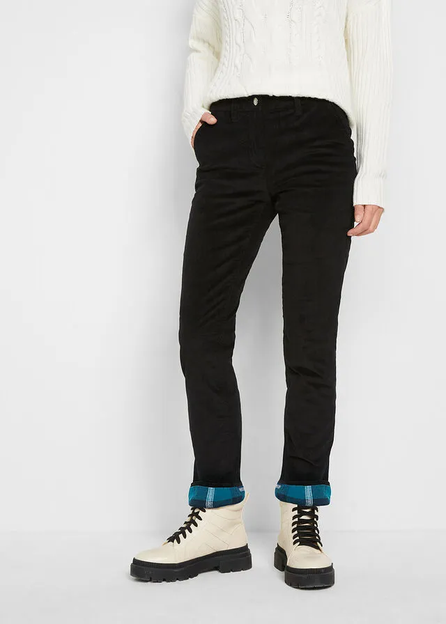 Pantalón de pana térmico Negro
