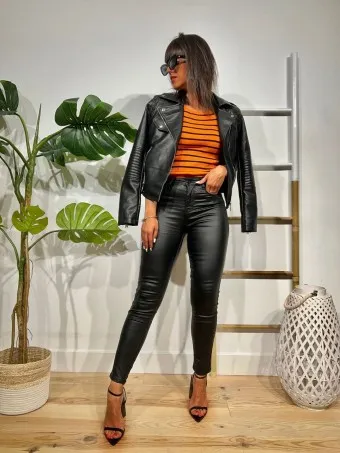 Pantalón Encerado KALIS OVERSIZE Negro