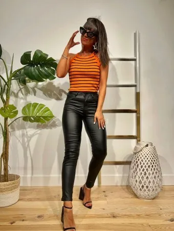 Pantalón Encerado KALIS OVERSIZE Negro