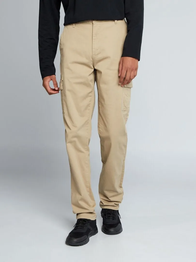 PANTALóN RECTO MULTIBOLSILLOS +1,90 M  L38  BEIGE