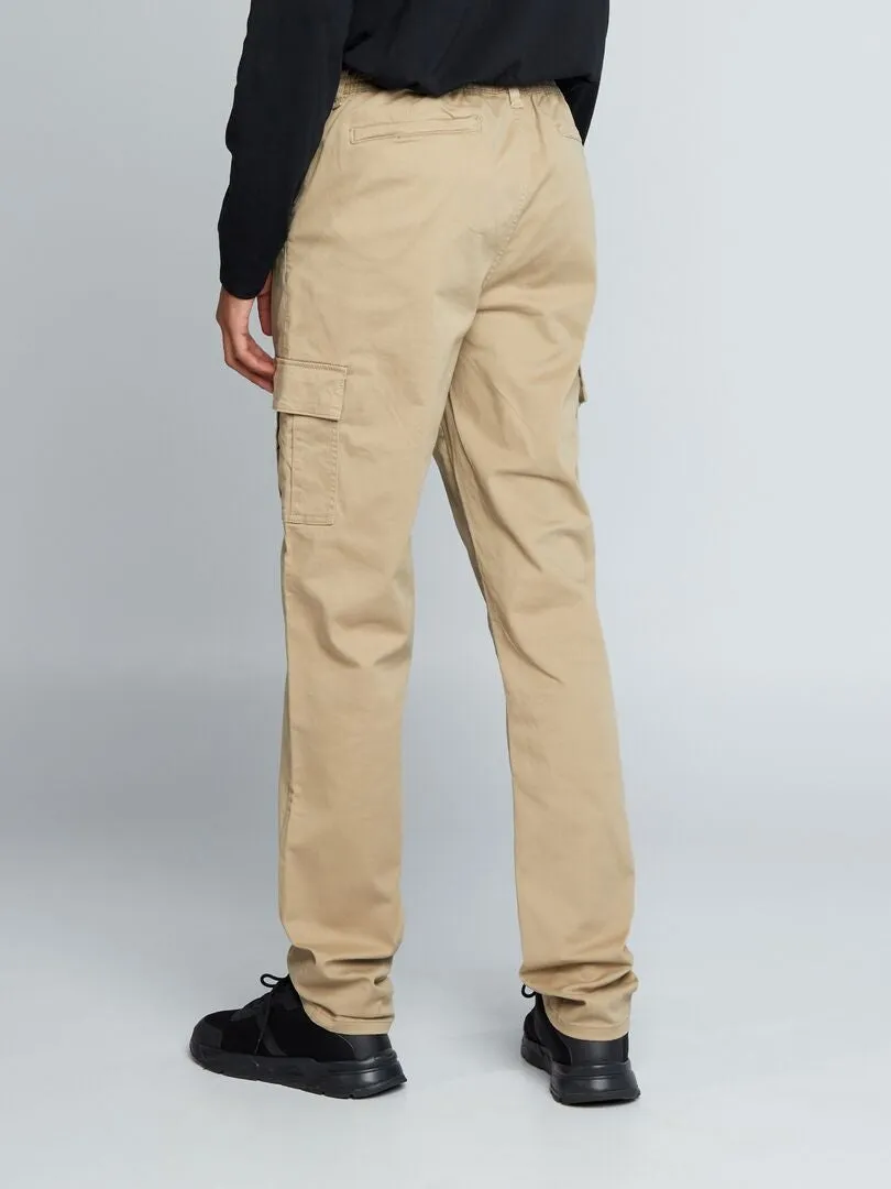PANTALóN RECTO MULTIBOLSILLOS +1,90 M  L38  BEIGE