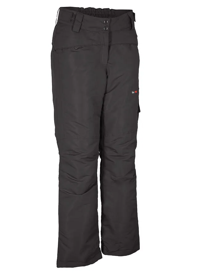 Pantalón térmico funcional de esquí con corte recto Negro