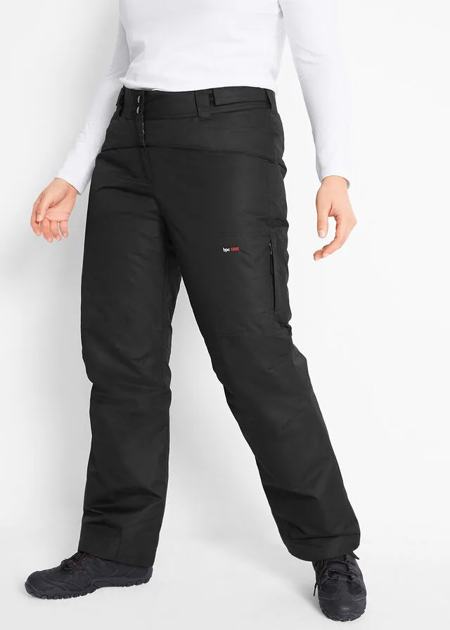 Pantalón térmico funcional de esquí con corte recto Negro