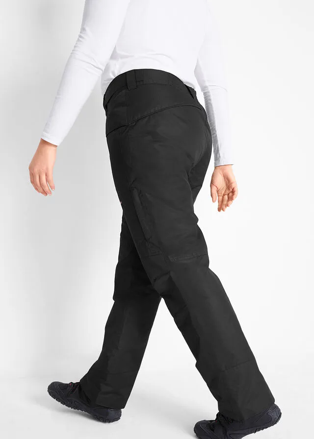 Pantalón térmico funcional de esquí con corte recto Negro
