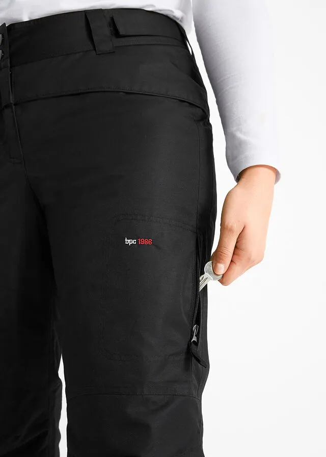 Pantalón térmico funcional de esquí con corte recto Negro