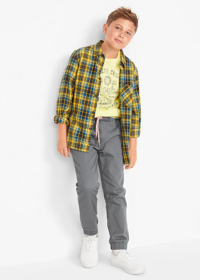 Pantalón térmico para niños con forro suave de algodón Azul oscuro