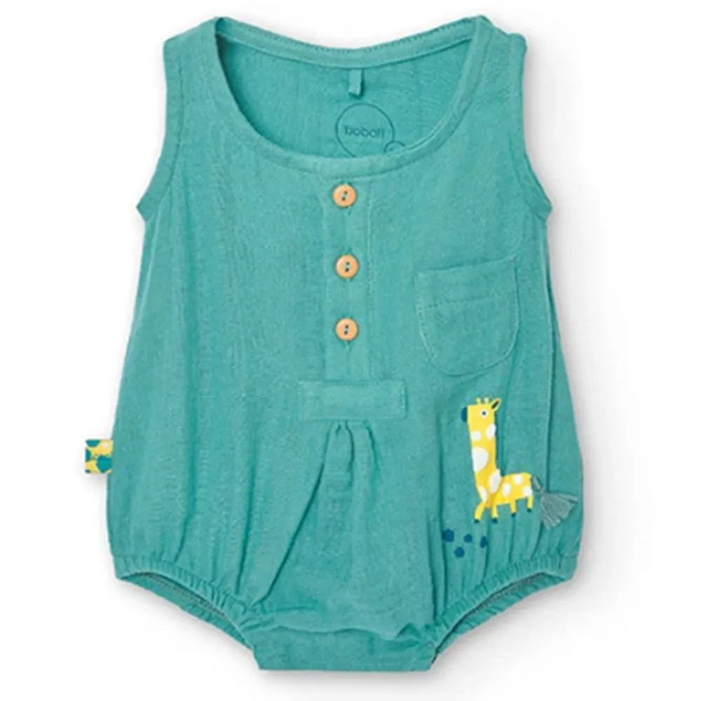 Pelele de tejido fantasía de bebé Boboli 138079 OPALO CORDONETS