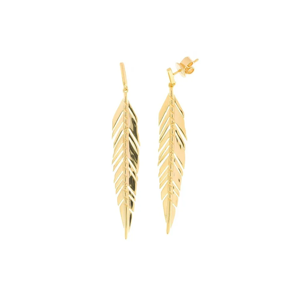 Pendientes “Plumas” en Plata chapada en Oro 256A0046