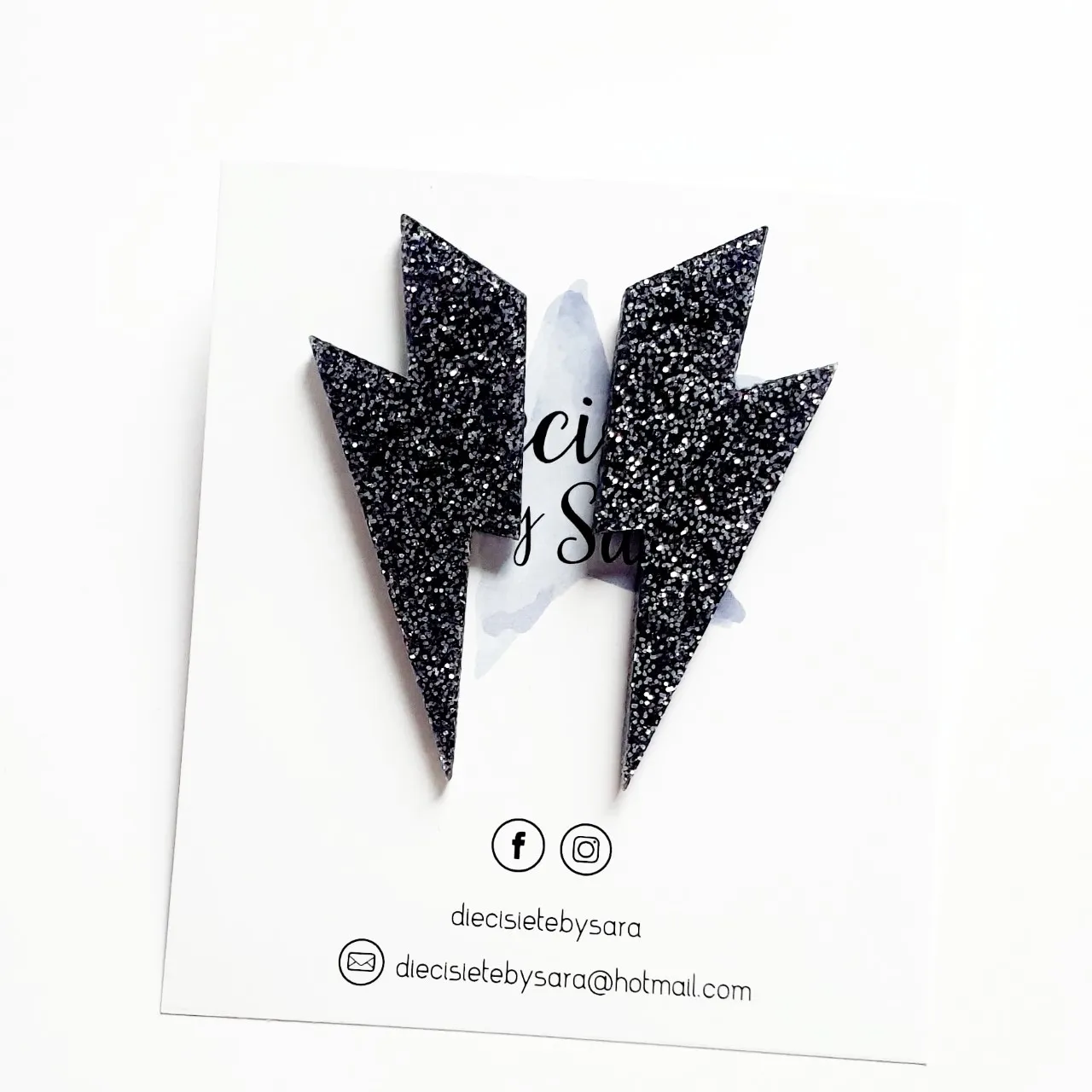 Pendientes All Black Glitter