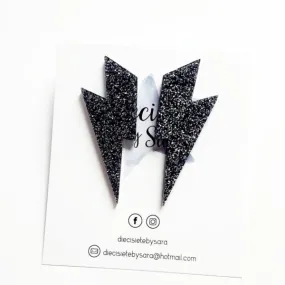 Pendientes All Black Glitter
