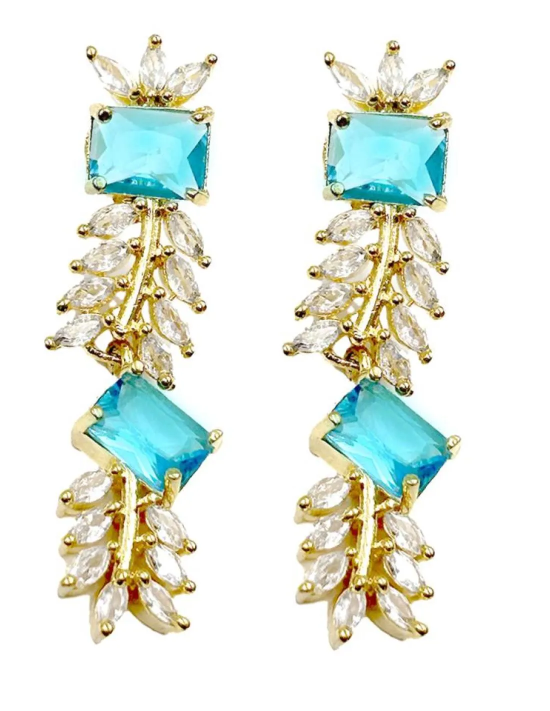 PENDIENTES BODA DORADOS Y AZULES PARA BODAS Y EVENTOS