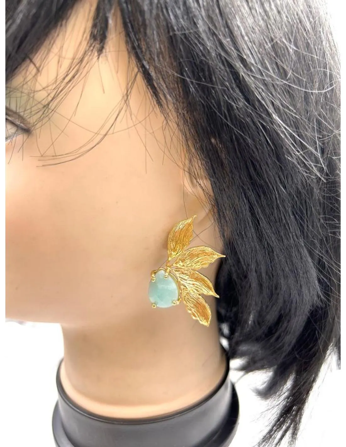 PENDIENTES BODAS DORADOS CON PIEDRAS AGUAMARINA ESPECIAL EVENTOS DE DIA