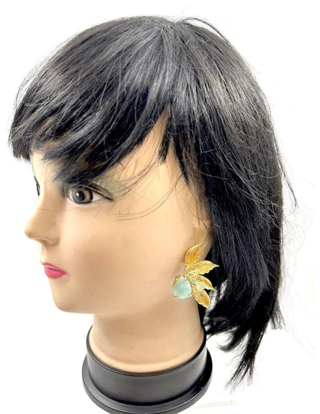 PENDIENTES BODAS DORADOS CON PIEDRAS AGUAMARINA ESPECIAL EVENTOS DE DIA