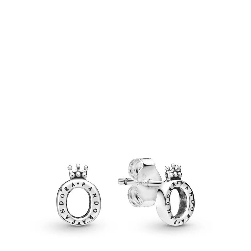 Pendientes en plata de ley Corona O de Pandora