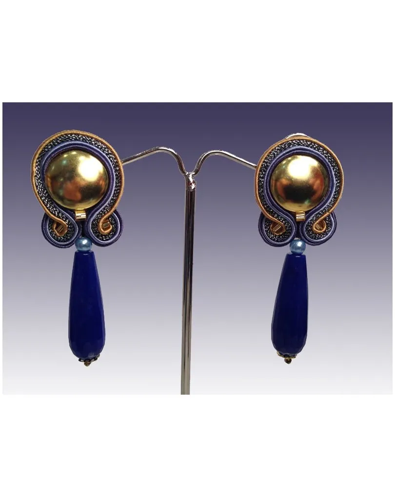 PENDIENTES FLAMENCA AZUL AZAFATA